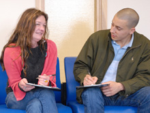 Peer mentor with mentee