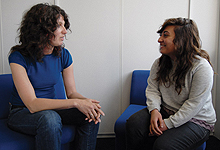 CRI volunteer with client