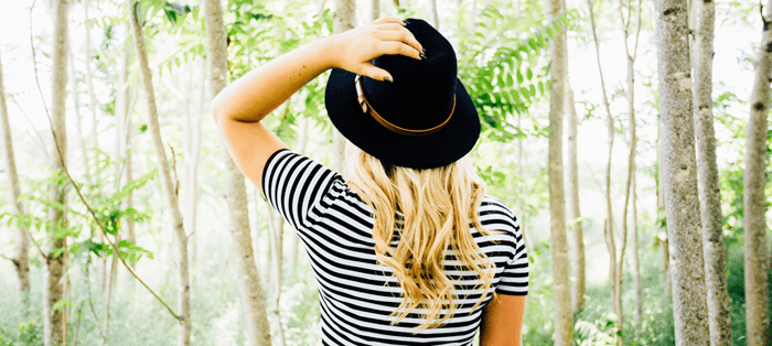 Girl in stripy top